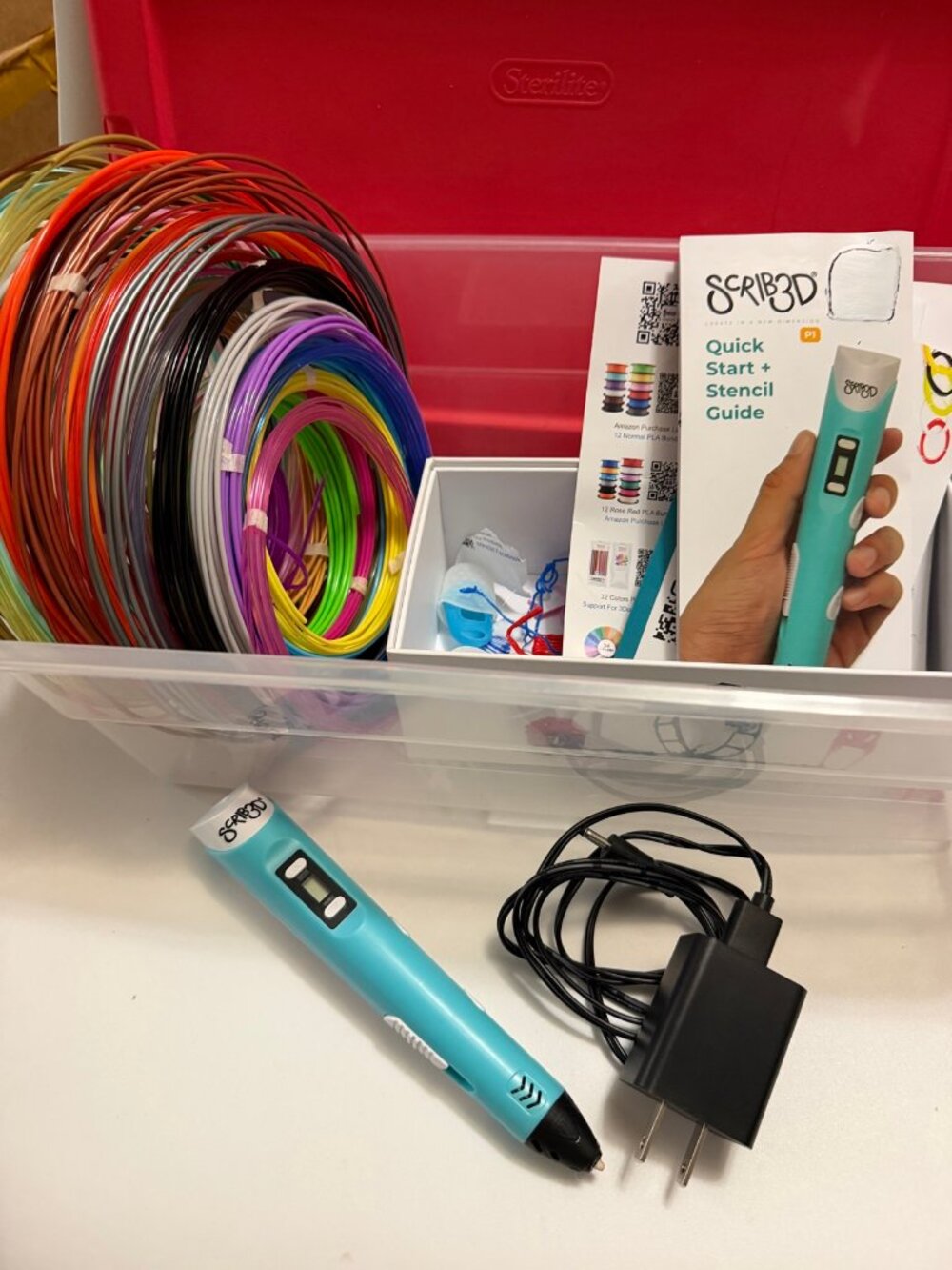 SCRIB3D P1 3D Printing Pen Bundle Filament Untested